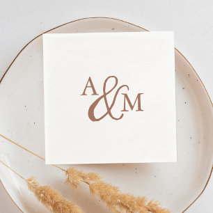 Terracotta Rust Ampersand Monogram Wedding Napkin