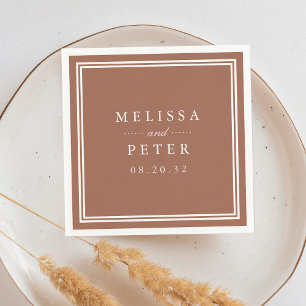 Terracotta Rust   Classic Personalised Wedding Napkin
