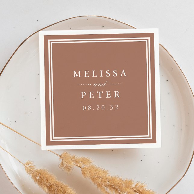 Terracotta Rust | Classic Personalised Wedding Napkin (Creator Uploaded)