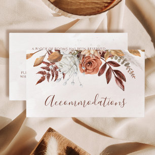 Terracotta Rust Flowers Boho Fall Accommodations Enclosure Card