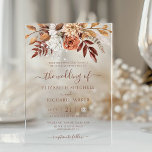 Terracotta Rust Flowers Boho Fall Foliage Wedding<br><div class="desc">Modern bohemian style wedding invitations featuring watercolor flowers and fall leaves in earthy tones like rust brown,  burnt orange and terracotta. Perfect choice for autumn weddings.</div>