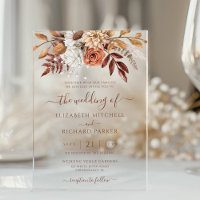 Terracotta Rust Flowers Boho Fall Foliage Wedding