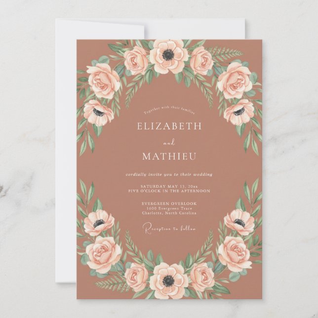 Terracotta Rustic Bohemian Wedding Invitation (Front)