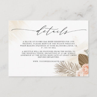 Terracotta Rustic Boho Wedding Chic Script Detail Enclosure Card