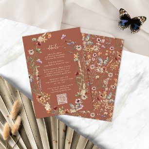 Terracotta Rustic Boho Wildflower Enclosure Card