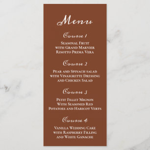 Terracotta Rustic Burnt Orange Modern Wedding Menu