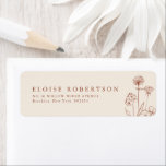 Terracotta Rustic Floral Fall Wildflower  Address<br><div class="desc">Simple Minimalist Elegant Terracotta Modern Wedding Address label with wildflowers. Please find more matching designs and variations from my store. And feel free to contact me for further customisation or matching items.</div>