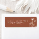 Terracotta Rustic Floral Fall Wildflower  Address<br><div class="desc">Simple Minimalist Elegant Terracotta Modern Wedding Address label with wildflowers. Please find more matching designs and variations from my store. And feel free to contact me for further customisation or matching items.</div>