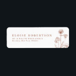 Terracotta Rustic Floral Fall Wildflower  Address<br><div class="desc">Simple Minimalist Elegant Terracotta Modern Wedding Address label with wildflowers. Please find more matching designs and variations from my store. And feel free to contact me for further customisation or matching items.</div>