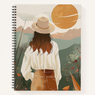 Terracotta Sage Boho Desert Valley Sunset Notebook