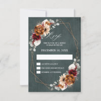Terracotta Sage Burgundy Floral Geometric Wedding