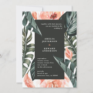 Terracotta sage green tropical foliage wedding