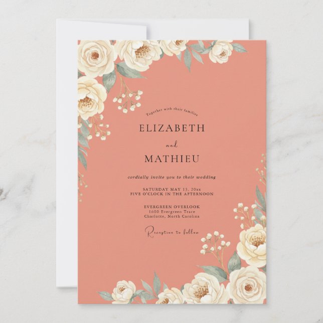Terracotta Sage Vine Wedding Invitation (Front)