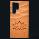 Terracotta Sand Lotus Flower Meditation Samsung Galaxy Case<br><div class="desc">Embrace serenity with this terracotta-toned sand texture case, featuring a crisp, geometric lotus flower impression. Designed for the wellness and meditation enthusiast, this high-contrast relief art brings a tactile, grounded feel to your everyday tech. Sized perfectly for modern flagship phones with a bottom-weighted layout to ensure the design remains clear...</div>