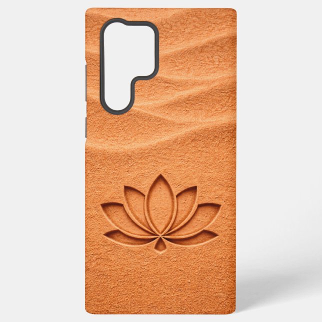Terracotta Sand Lotus Flower Meditation Samsung Galaxy S22 Ultra Case (Back)