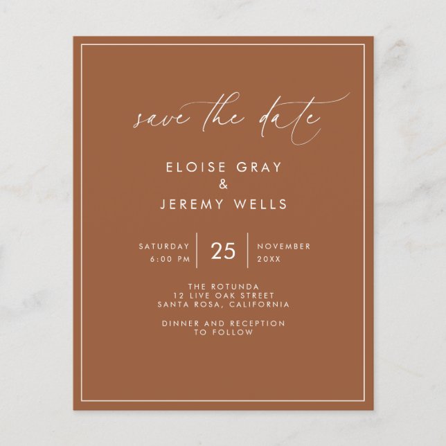 Terracotta Save the Date  (Front)