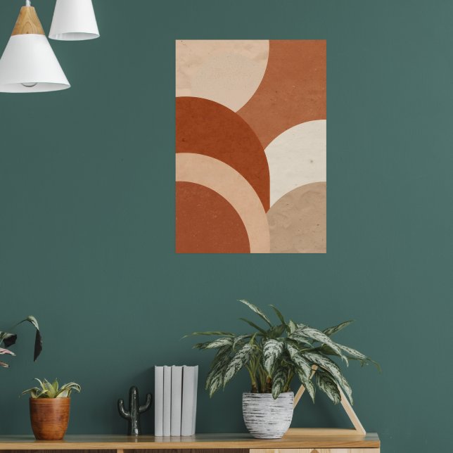 Terracotta Scallop Arch Poster | Boho Earthy Art (Living Room 1)
