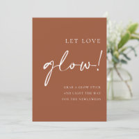 Terracotta Script Let Love Glow Wedding Sign