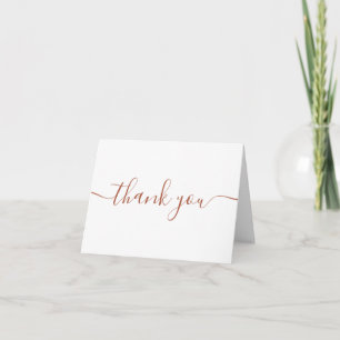 Terracotta Script Simple Modern Elegant Thank You Card