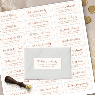 Terracotta Script Wedding Guest Address Labels