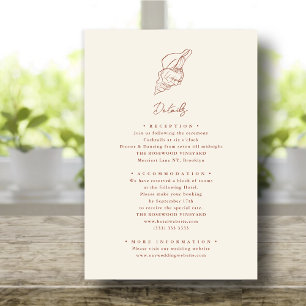 Terracotta Seashell Beach Destination Wedding Enclosure Card