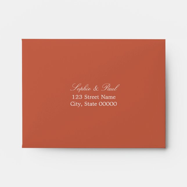 Terracotta Self Addressed RSVP Envelope (Front)