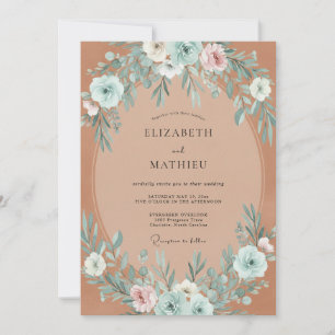 Terracotta Serene Boho Autumn Wedding Invitation