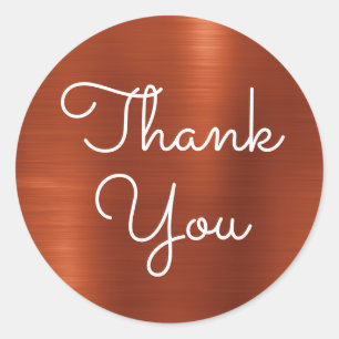 Terracotta Shimmer Gradient Thank You Classic Round Sticker