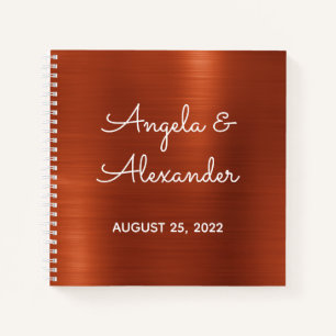 Terracotta Shimmer Ombre Wedding Guest Book