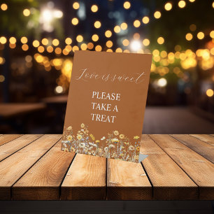 Terracotta Signature Script Love Is Sweet Favour Pedestal Sign