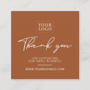 Terracotta Simple Business Thank you Insert Card