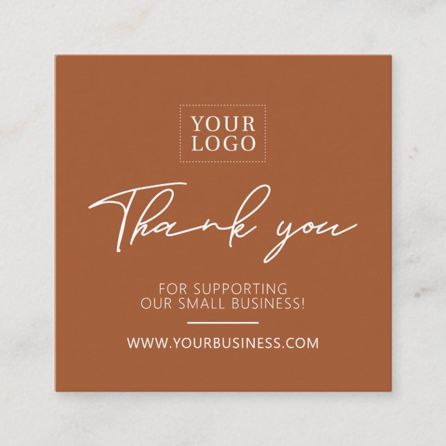 Terracotta Simple Business Thank you Insert Card (Front)
