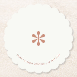 Terracotta Simple Chic Couple Paper Coaster