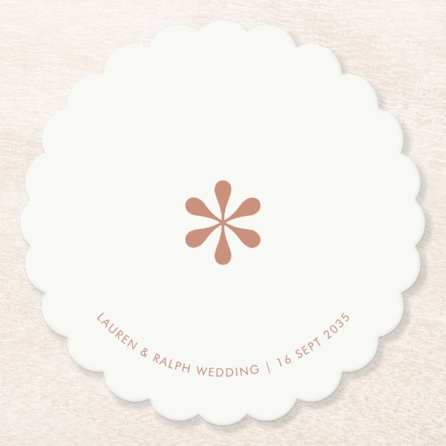 Terracotta | Simple Chic Couple Paper Coaster (Front)