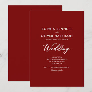 terracotta SIMPLE modern elegant WEDDING INVITE
