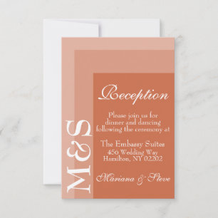 Terracotta Simple Modern Wedding Reception Card