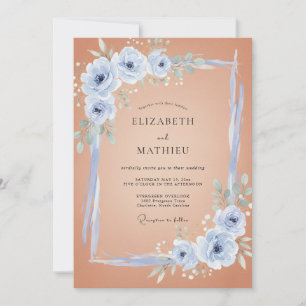Terracotta Sky Ranunculus Sage Wedding Invitation