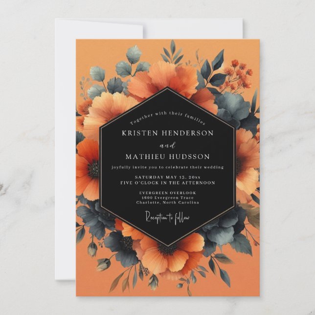 Terracotta Slate Painterly Wedding Invitation (Front)