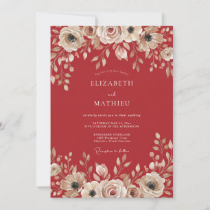Terracotta Soft Rose Wedding Invitation