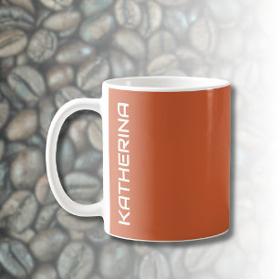 Terracotta Solid Colour Classic Personalised Coffee Mug