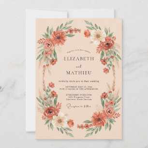 Terracotta Splendid Bohemian Wedding Invitation