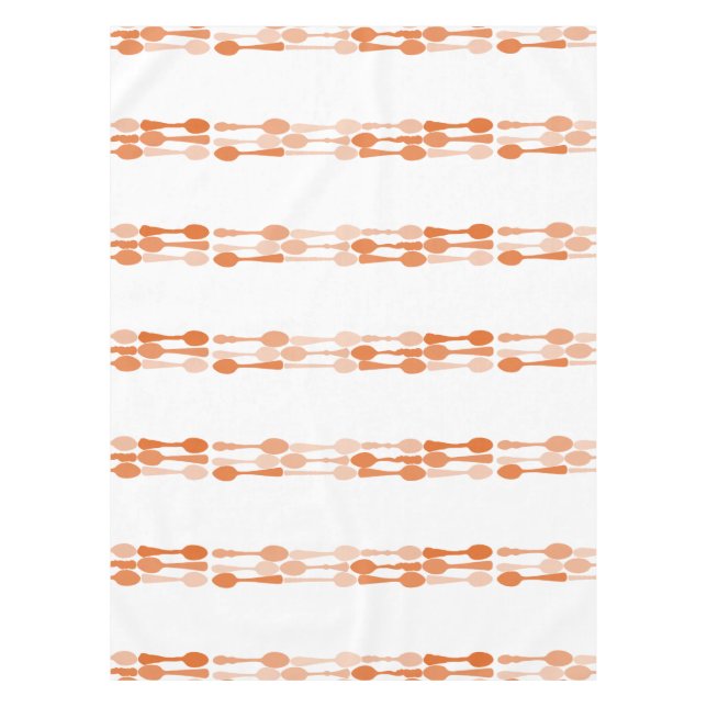 Terracotta Spoon Pattern Custom Colour Background Tablecloth (Front)