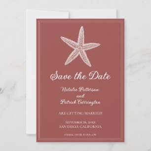 Terracotta Starfish Save the Date Invite