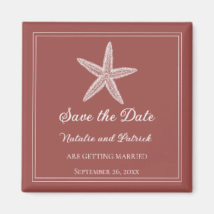 Terracotta Starfish Save the Date Magnet