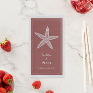 Terracotta Starfish Wedding Napkin