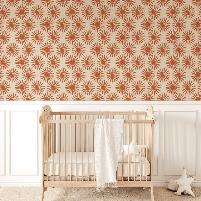 Terracotta Sunburst Boho Wallpaper (Creator Uploaded)