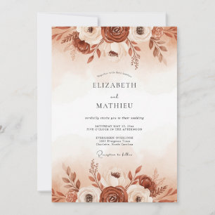 Terracotta Sunkissed Harvest Wedding Invitation