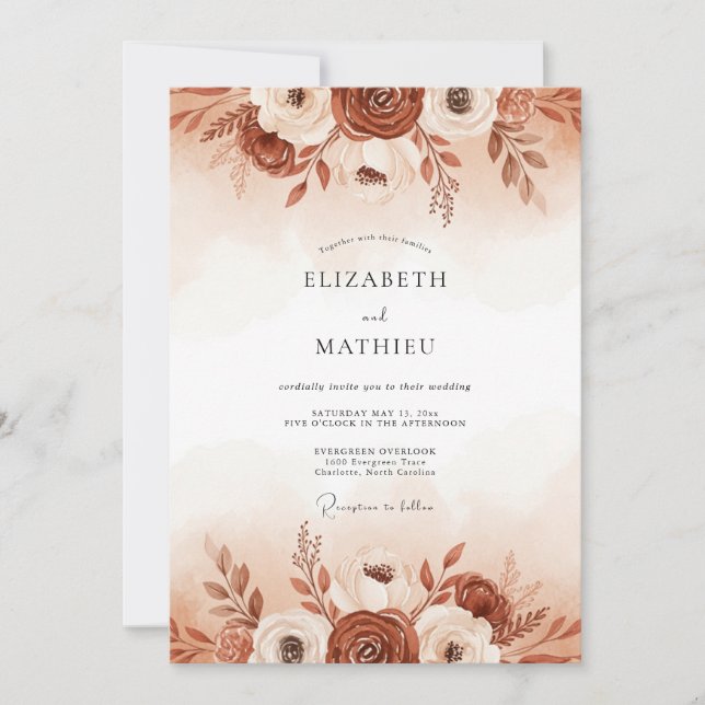 Terracotta Sunkissed Harvest Wedding Invitation (Front)