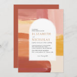 Terracotta Sunrise | Boho Wedding Invitation<br><div class="desc">Featuring beautiful abstract paint brush strokes and trendy arch framing your wedding details. Terracotta is a popular colour for weddings. Paired with shades of orange and marigold makes this invitation suite both sophisticated and vibrant. Add your custom wording to this design by using the "Edit this design template" boxes on...</div>