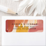 Terracotta Sunrise Wedding Address Label<br><div class="desc">Featuring beautiful abstract paint brush strokes. Terracotta is a popular colour for weddings. Paired with shades of orange and marigold makes this invitation suite both sophisticated and vibrant. Wedding return address labels add style to your wedding envelopes, including those for your invitations, thank you cards, and other wedding stationery. Our...</div>